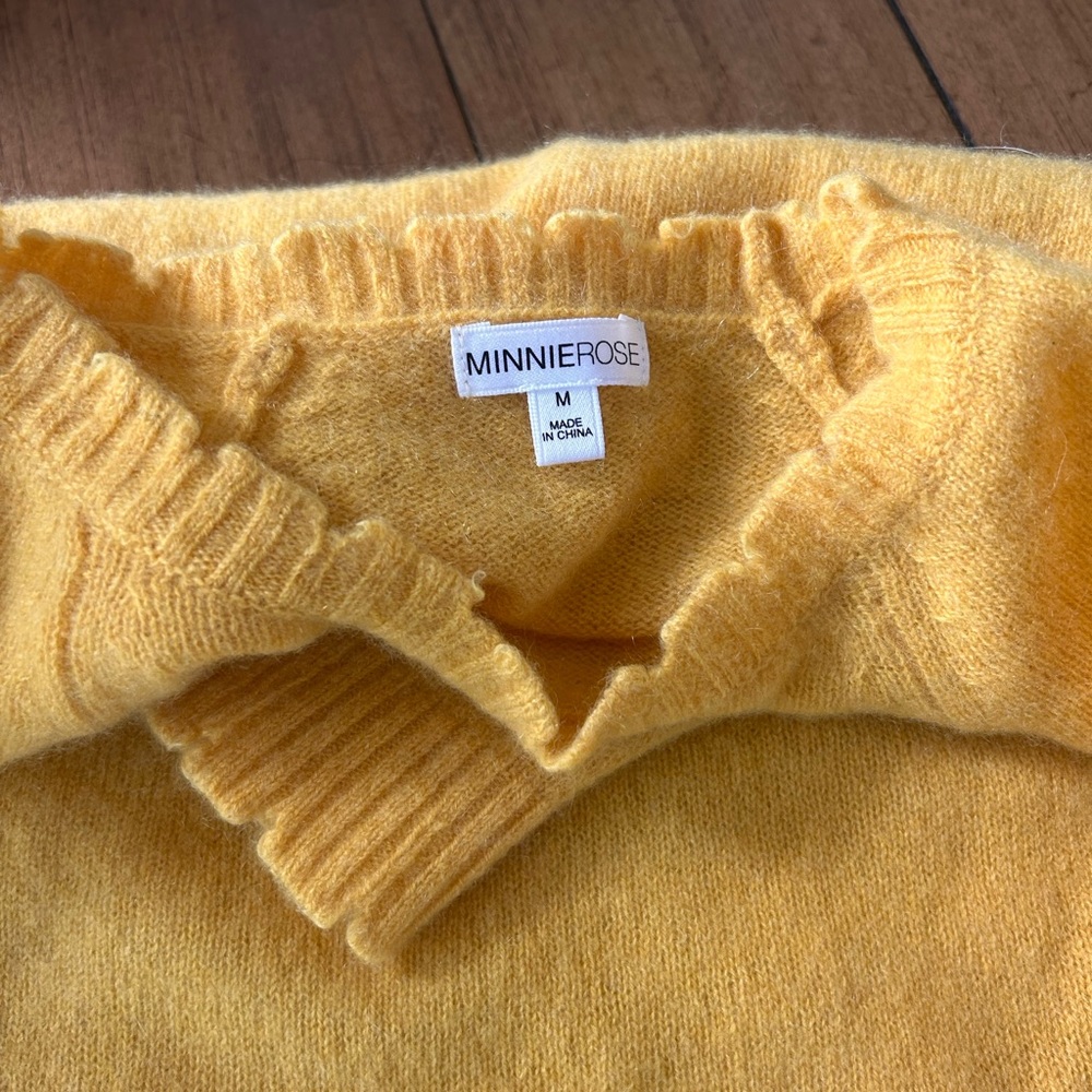 Minnie Rose Yellow Crew Neck Sweater